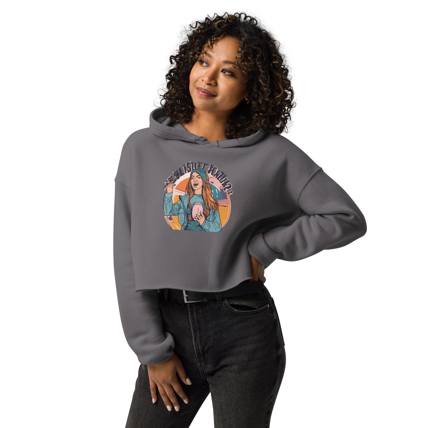 Bold Beauty Typo Flow Crop Hoodie