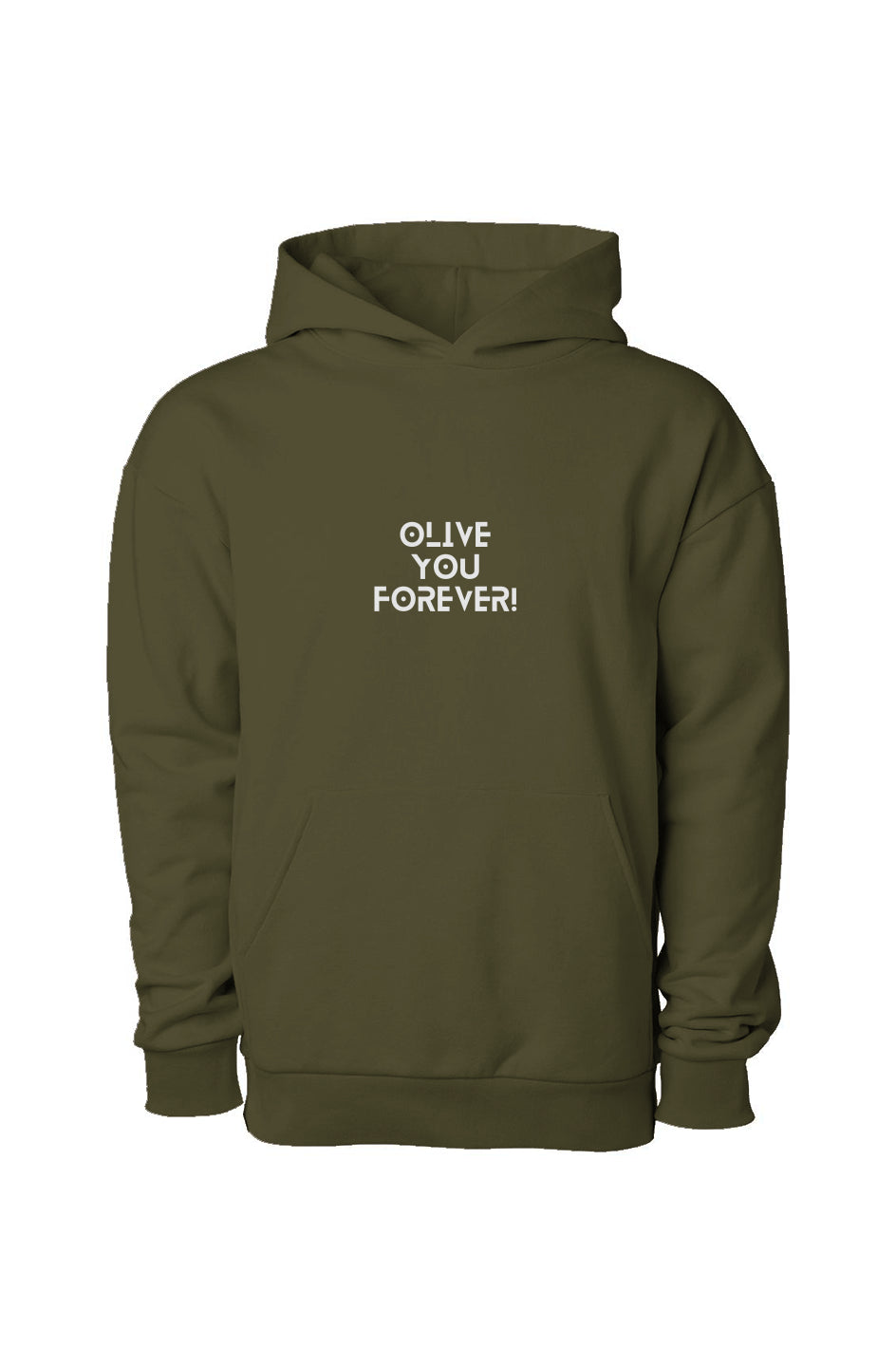 Olive Pullover Hooded Sweatshirt