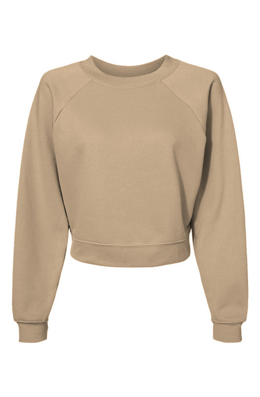 Blank-Women's Raglan Pullover Fleece Sweatshirt