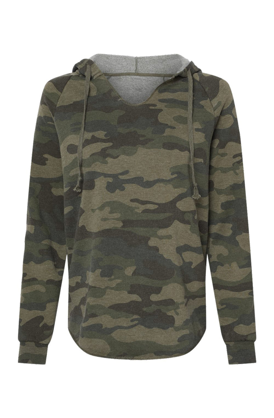 Womens Lightweight Camo Hooded Sweatshirt