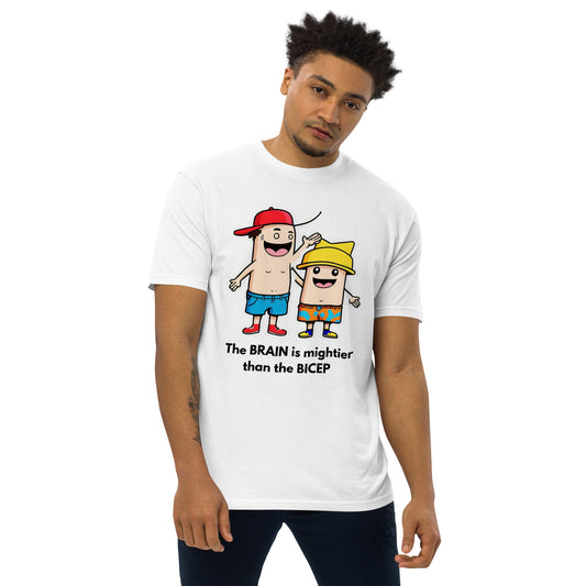 Brain Power Over Brawn Men’s premium heavyweight tee