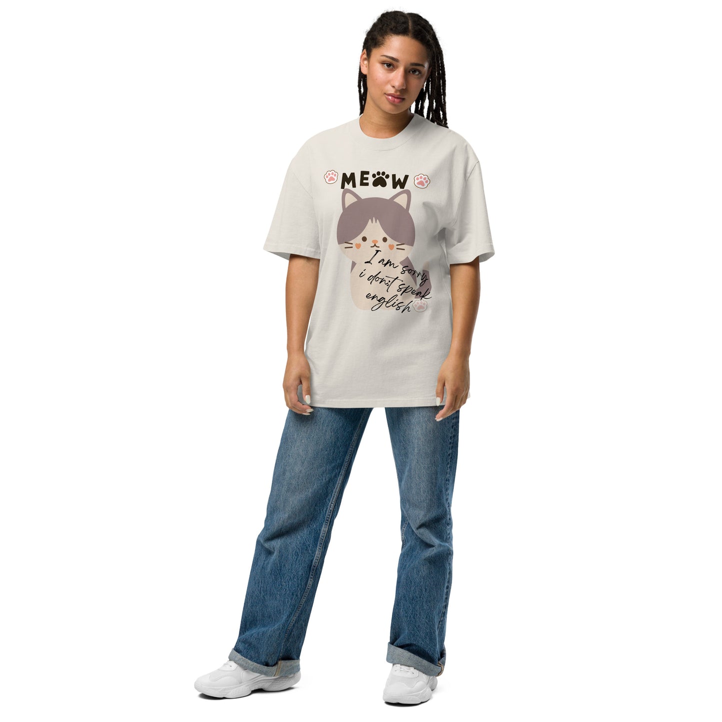 Purrfect Excuse Oversized faded t-shirt