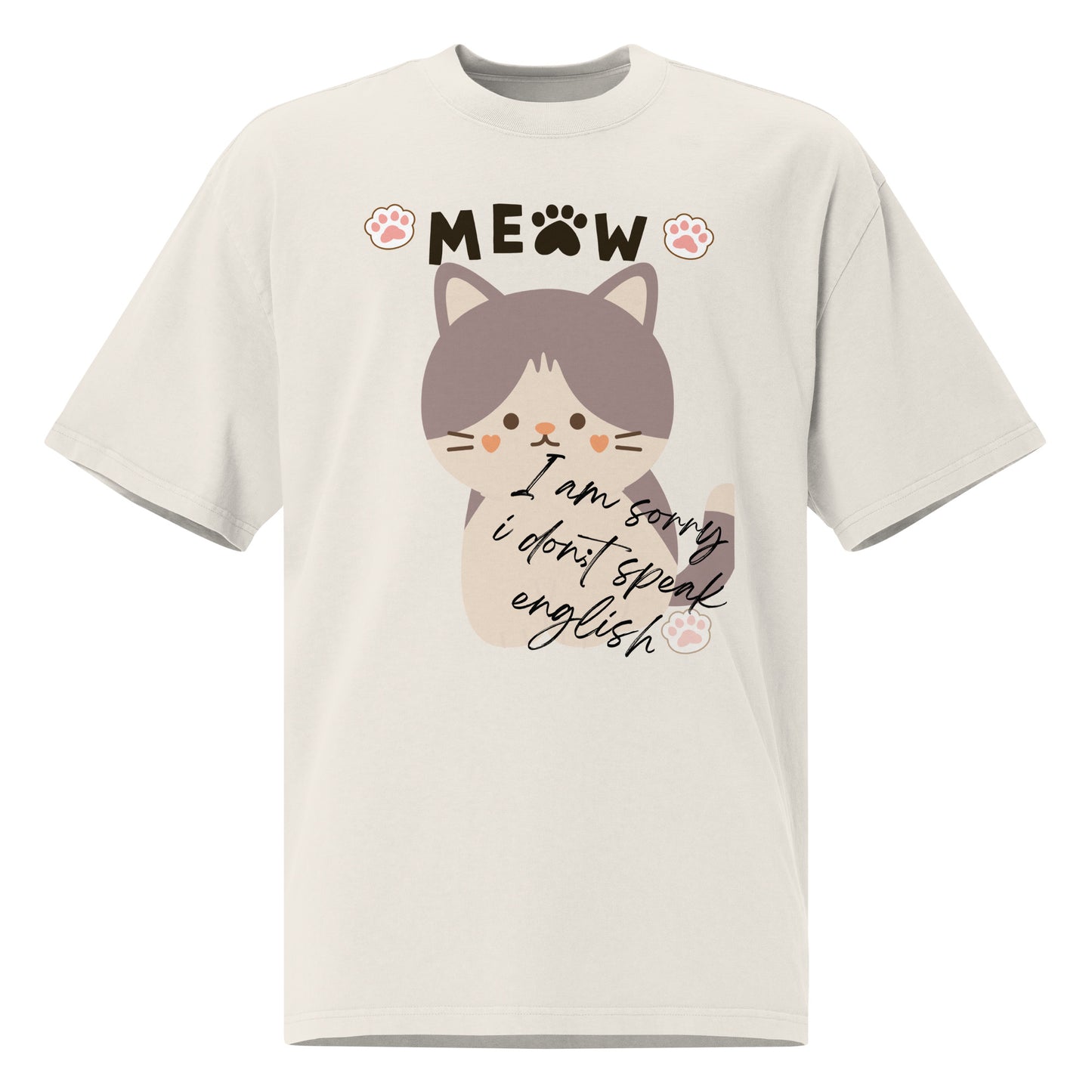 Purrfect Excuse Oversized faded t-shirt