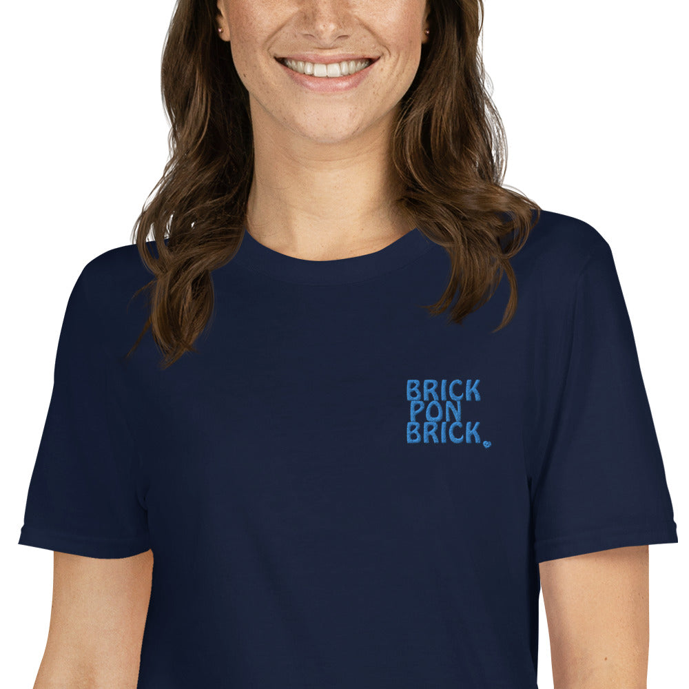 Brick Pon Brick Embroidered Vibes Short-Sleeve Unisex T-Shirt