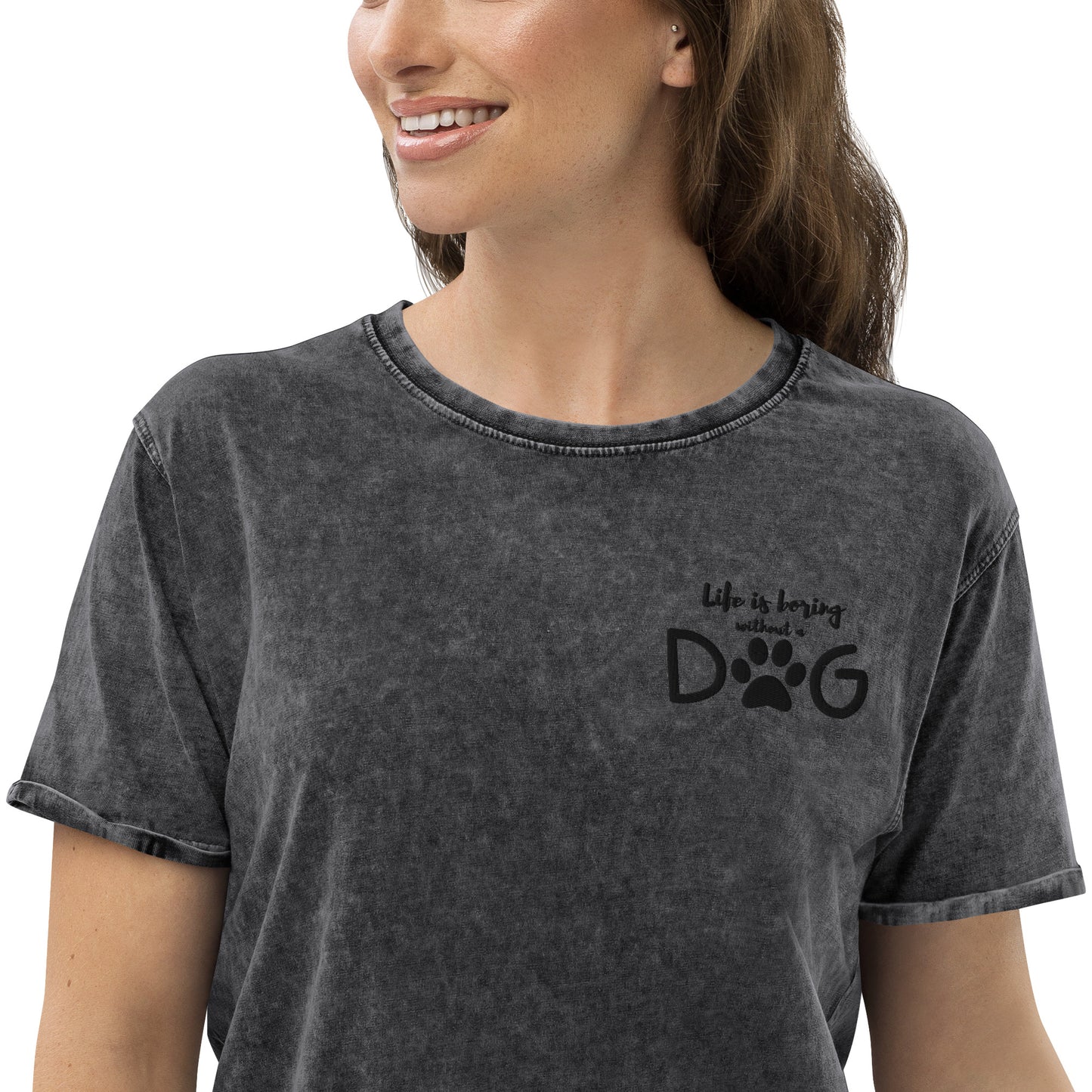 Dog Life Vibes Unisex Denim T-Shirt