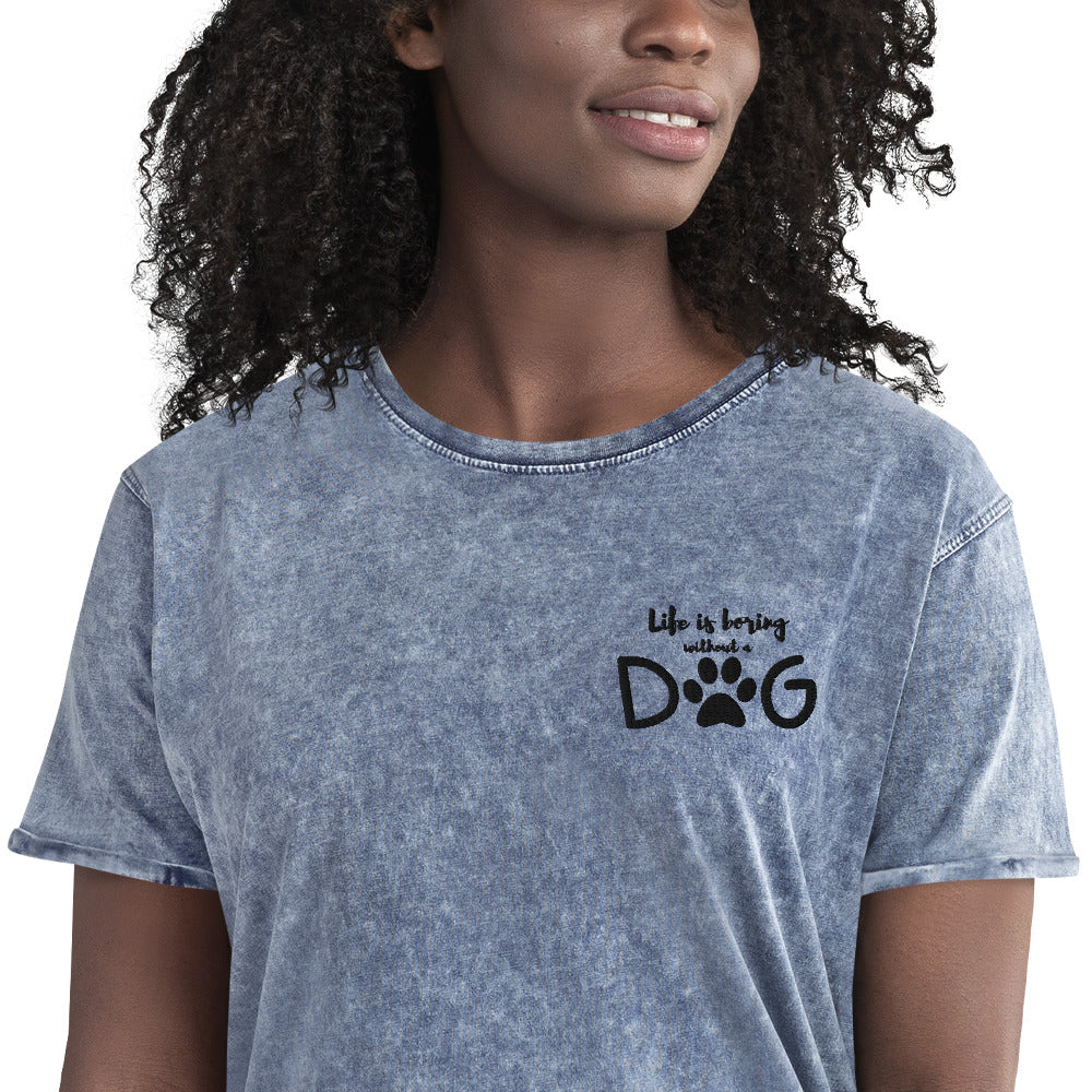 Dog Life Vibes Unisex Denim T-Shirt