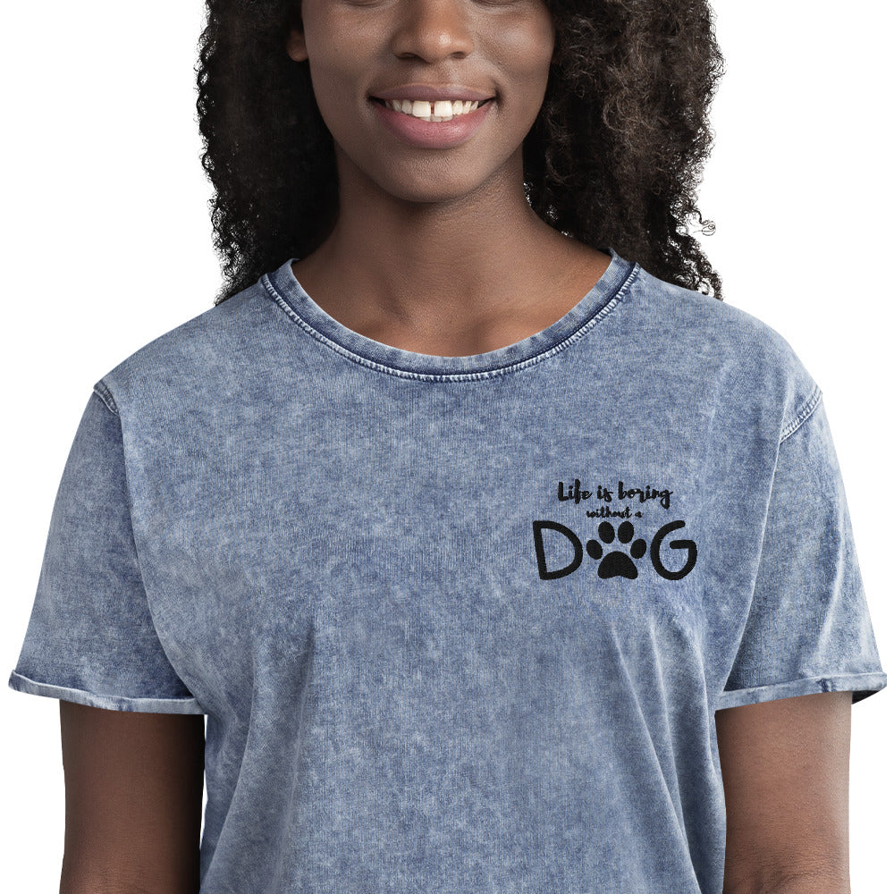 Dog Life Vibes Unisex Denim T-Shirt