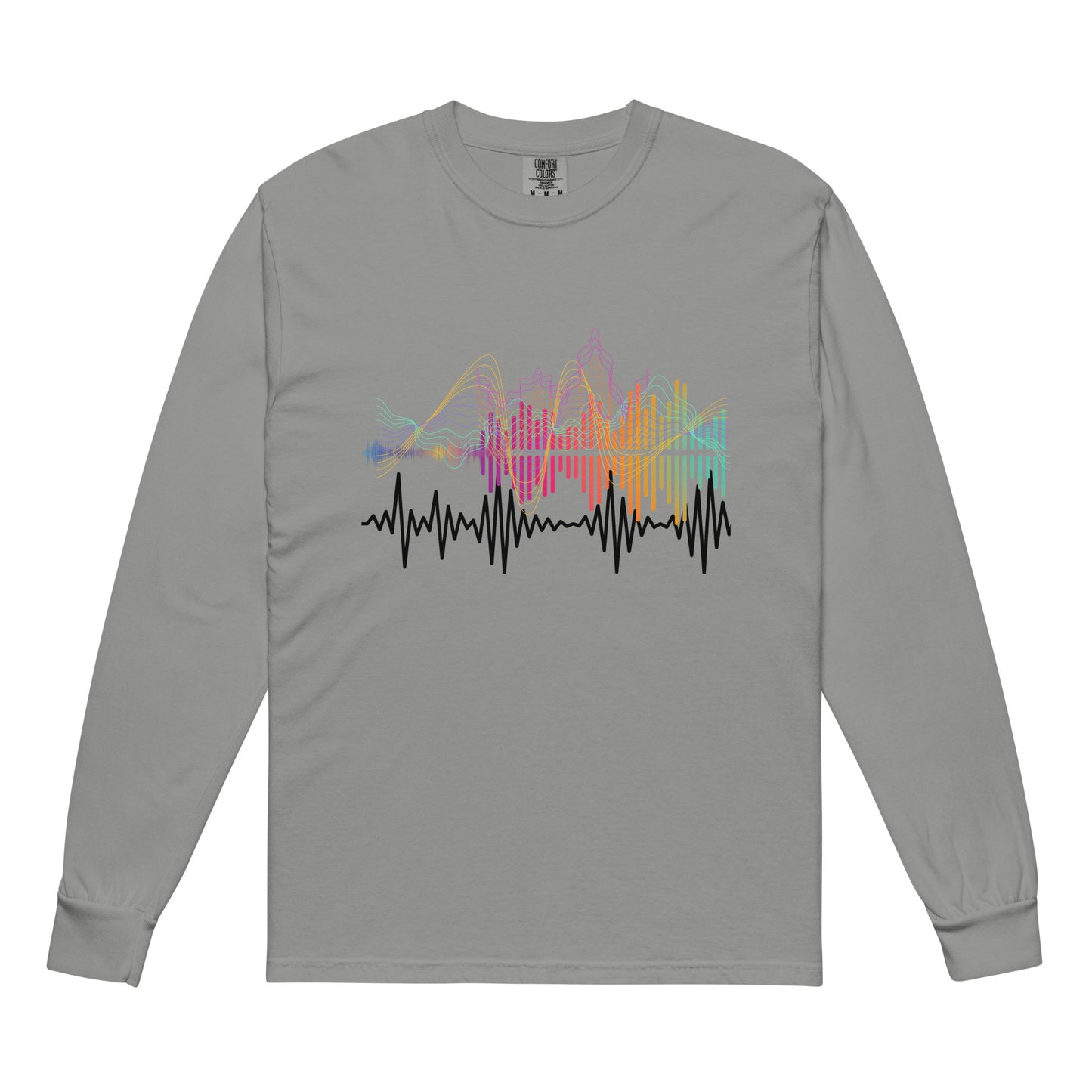 Harmonious Waves of Color - Garment-dyed heavyweight long-sleeve shirt