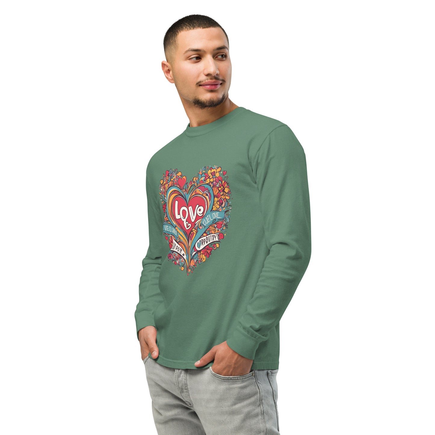Love Garment-dyed heavyweight long-sleeve shirt