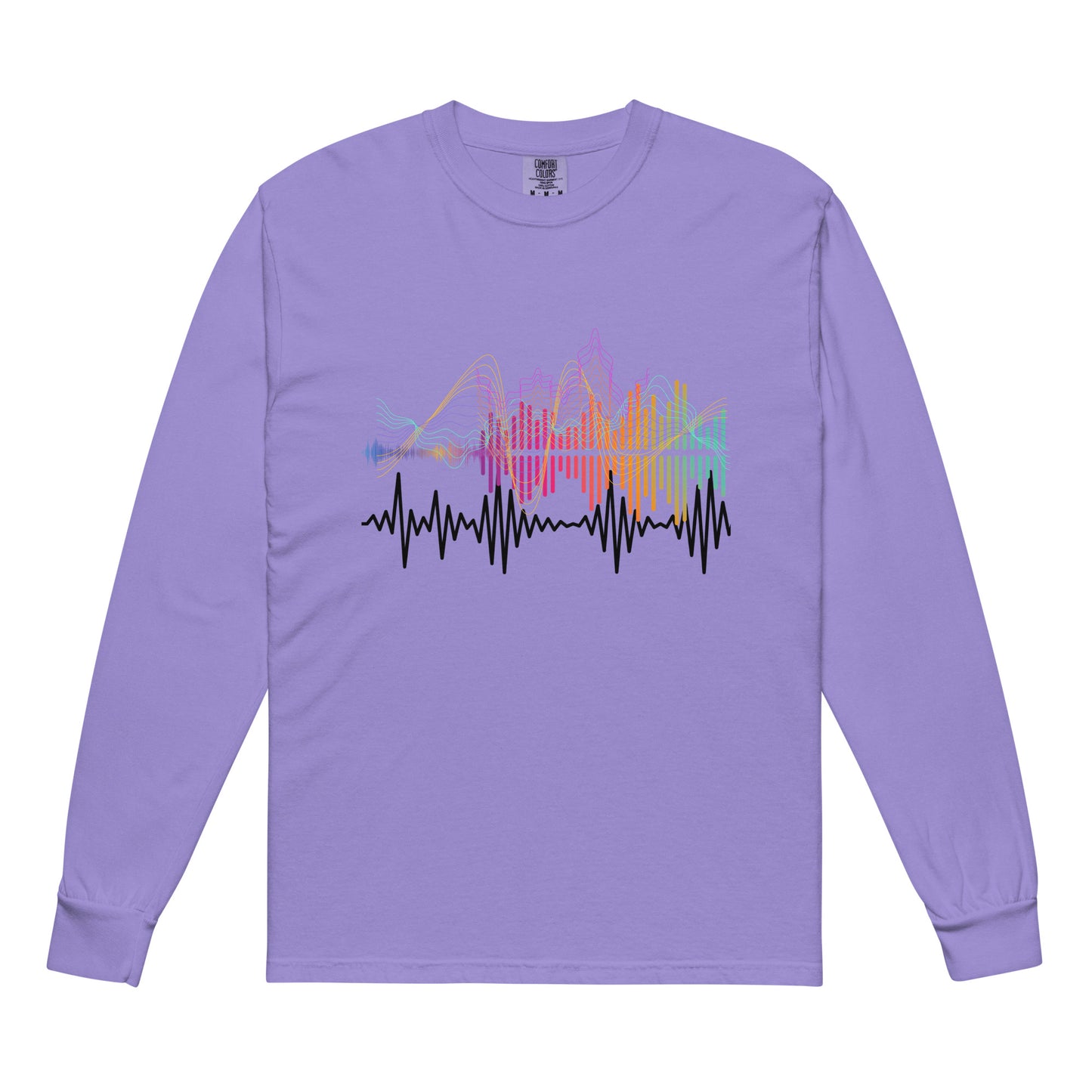 Harmonious Waves of Color - Garment-dyed heavyweight long-sleeve shirt