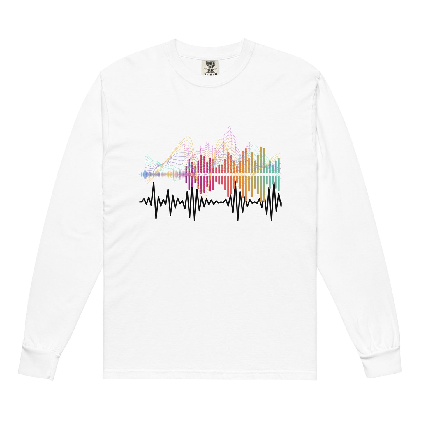 Harmonious Waves of Color - Garment-dyed heavyweight long-sleeve shirt