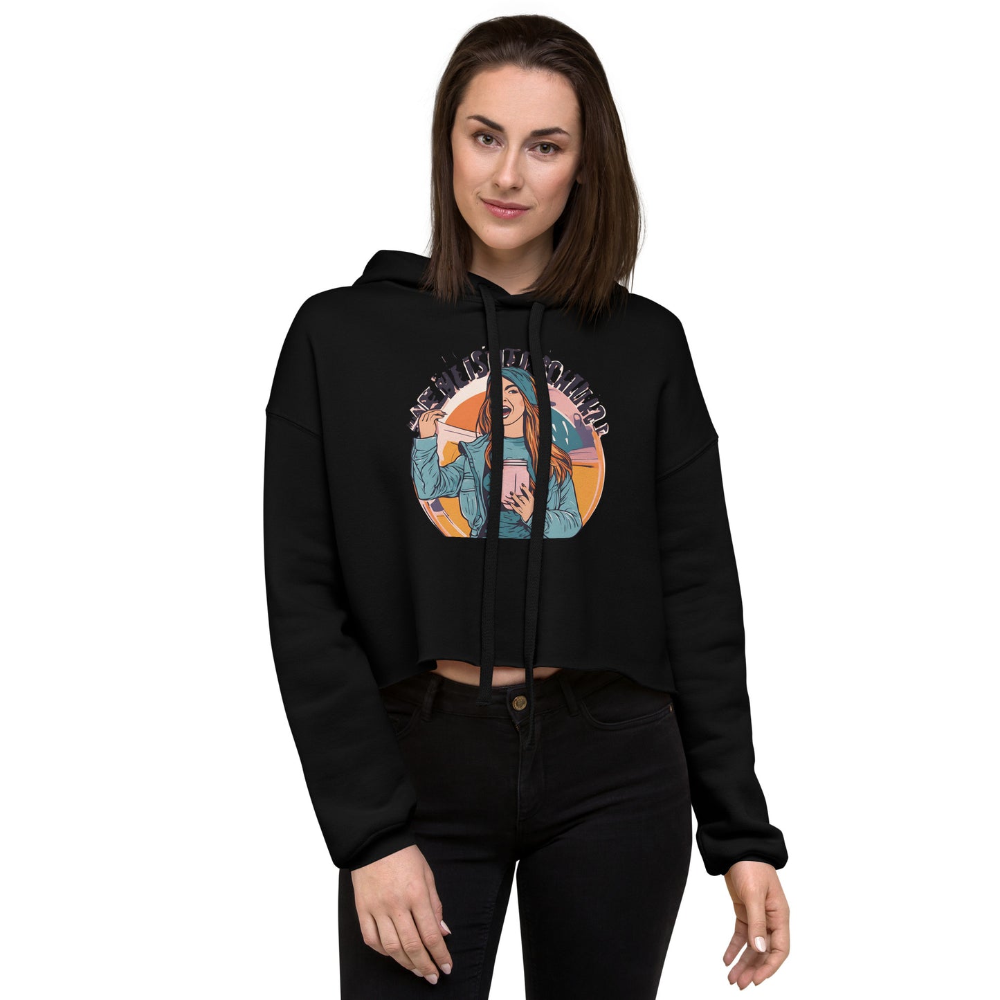 Bold Beauty Typo Flow Crop Hoodie