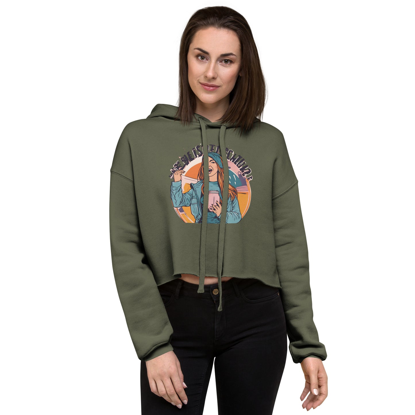 Bold Beauty Typo Flow Crop Hoodie