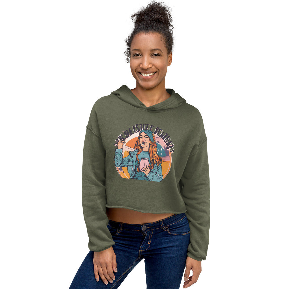 Bold Beauty Typo Flow Crop Hoodie