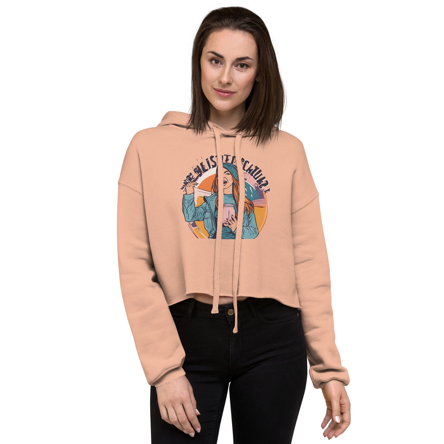 Bold Beauty Typo Flow Crop Hoodie