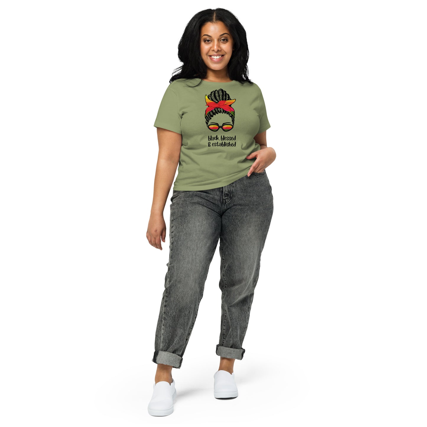 Ebony Emblem Women’s high-waisted t-shirt