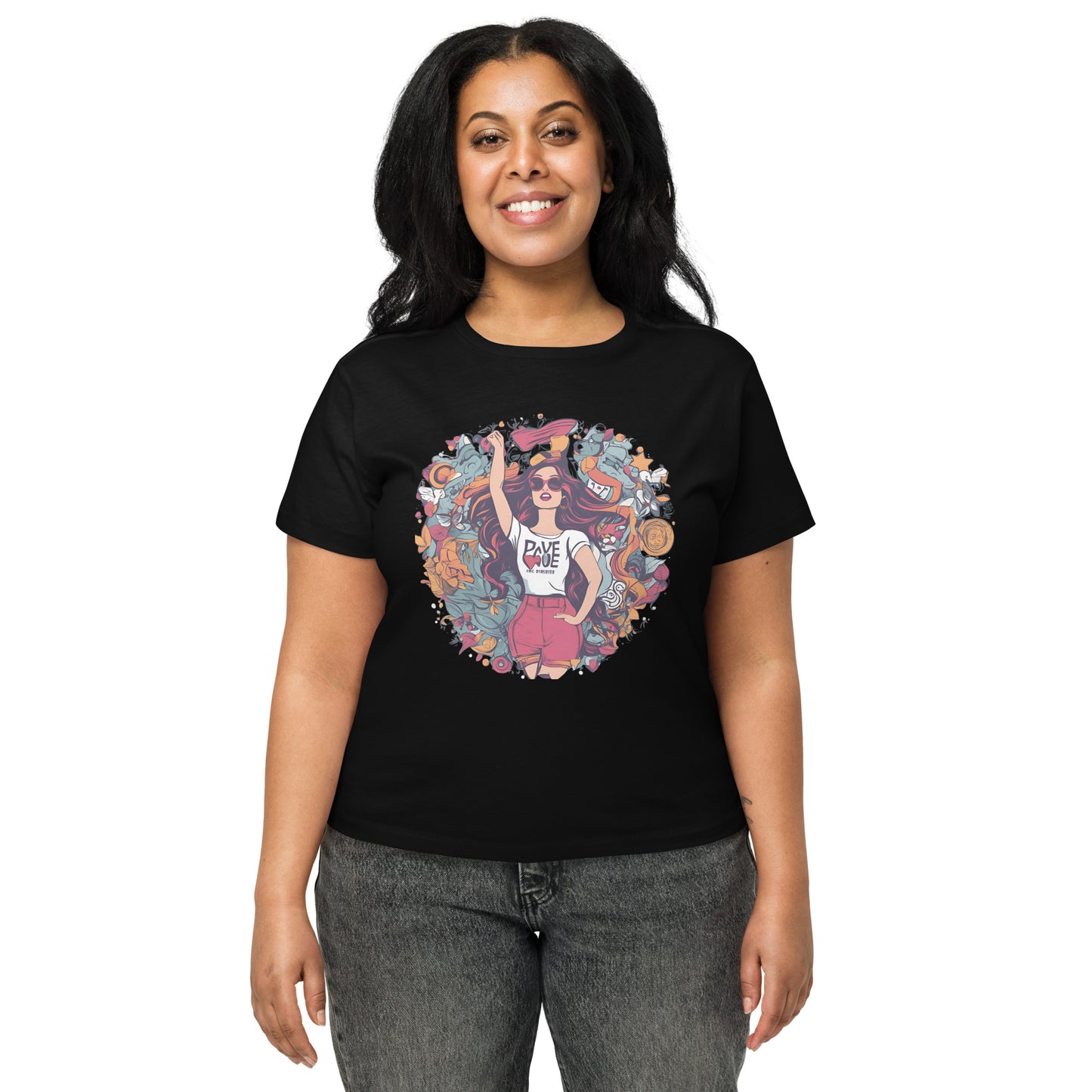 Fearless Girl Power Women’s high-waisted t-shirt