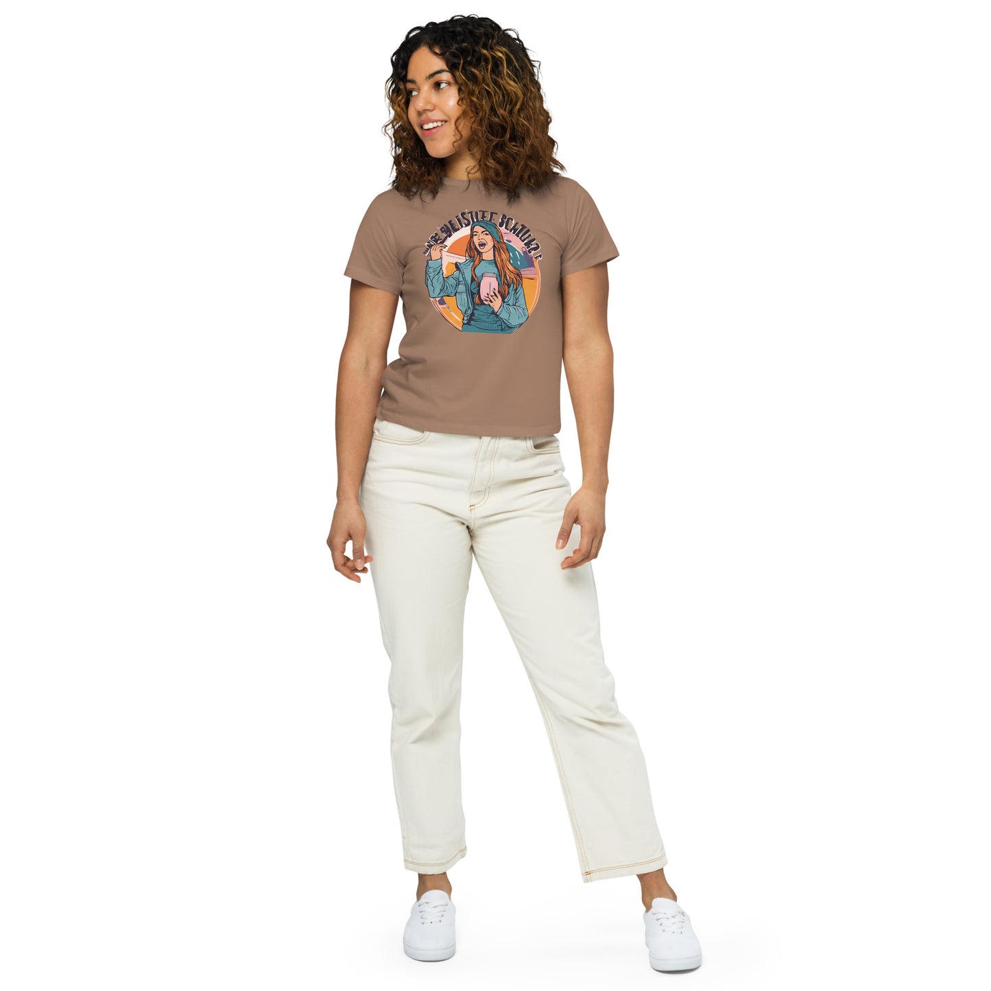 Bold Beauty Typo Flow Women’s high-waisted t-shirt