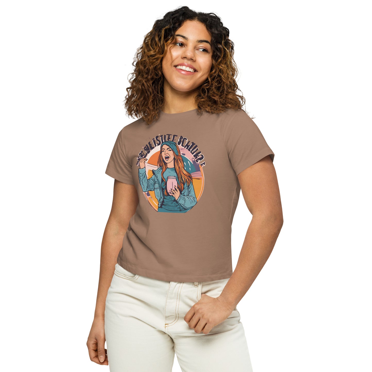 Bold Beauty Typo Flow Women’s high-waisted t-shirt