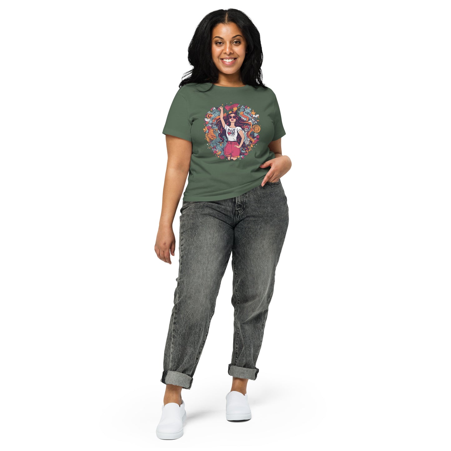 Fearless Girl Power Women’s high-waisted t-shirt