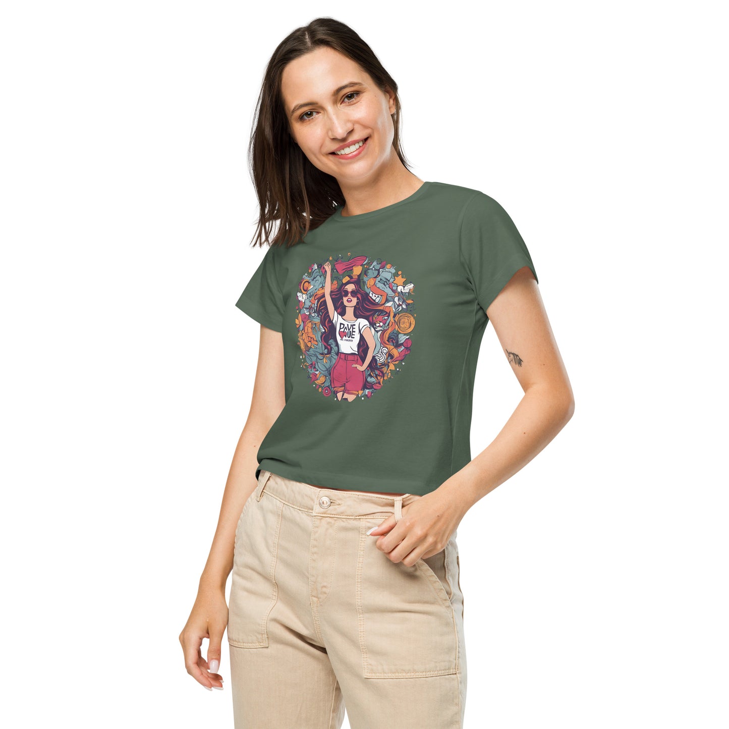 Fearless Girl Power Women’s high-waisted t-shirt