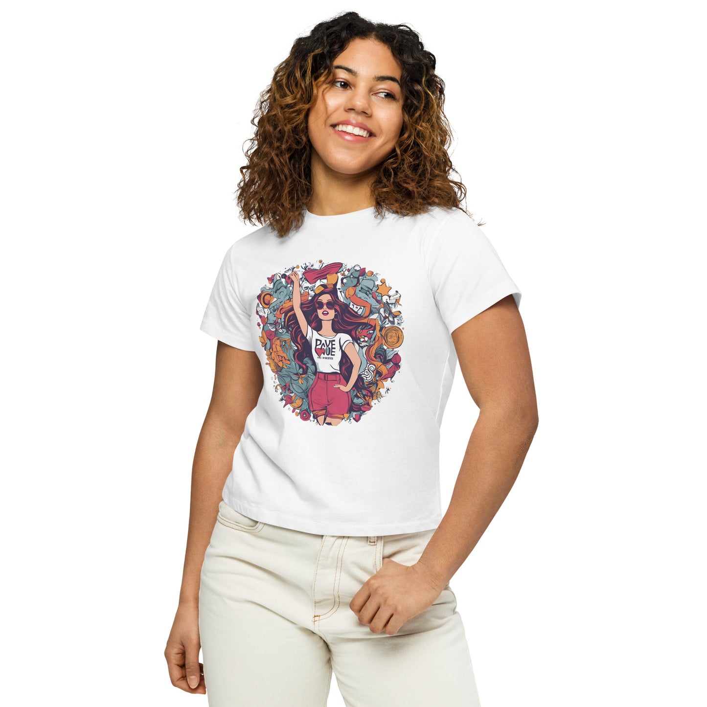 Fearless Girl Power Women’s high-waisted t-shirt