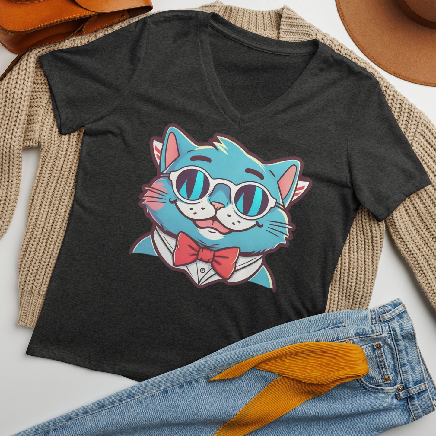 CEO of Cats Women’s relaxed v-neck t-shirt