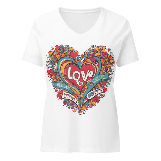 Love women’s relaxed v-neck t-shirt